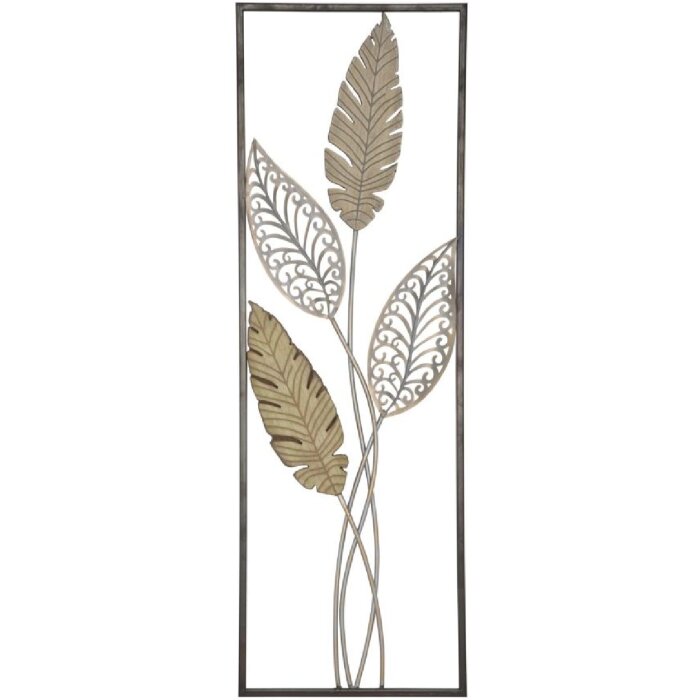 Mauro Ferretti Wanddeko Blätter 30,5x1,9x91 cm gold silber