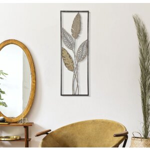 Mauro Ferretti Wanddeko Blätter 30,5x1,9x91 cm gold silber