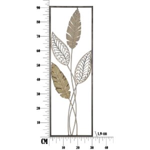 Mauro Ferretti Wanddeko Blätter 30,5x1,9x91 cm gold silber