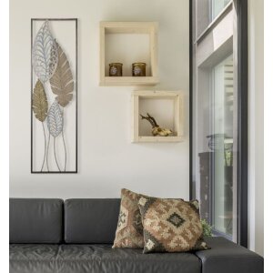 Настенное украшение Mauro Ferretti Листья 30,5x2,5x99,5 см золото серебро