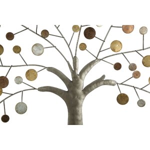 Mauro Ferretti Wandpanel Baum des Lebens Ø61x1,8 cm gold natur