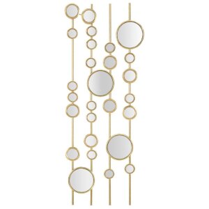 Настенное панно Mauro Ferretti Малые зеркала 35,5x1,5x90 см золотого цвета