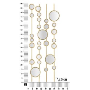 Настенное панно Mauro Ferretti Малые зеркала 35,5x1,5x90 см золотого цвета