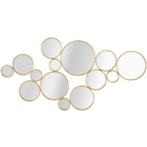 Настенное панно Mauro Ferretti с зеркалами 100x2,3x51,5 см золотого цвета