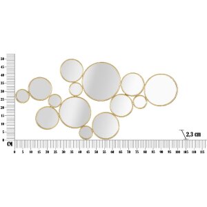 Настенное панно Mauro Ferretti с зеркалами 100x2,3x51,5 см золотого цвета