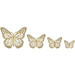 Mauro Ferretti настенное украшение Бабочки набор 4 шт. 35x2x2916x2x12 см золотой цвет
