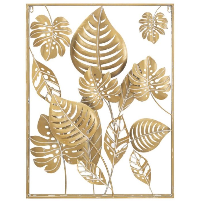 Mauro Ferretti Wandpaneel Jungle 60x80x6,5 cm goldfarben