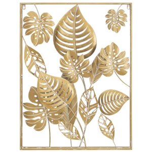 Mauro Ferretti Wandpaneel Jungle 60x80x6,5 cm goldfarben
