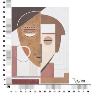 Mauro Ferretti Wandbild Ethnic Face 60x2,7x80 cm mehrfarbig