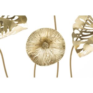 Mauro Ferretti Wandpaneel Goldene Blumen 50x5x50 cm goldfarben