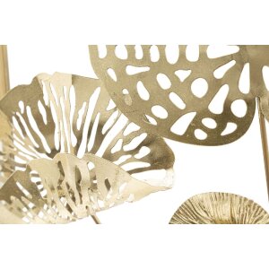 Mauro Ferretti Wandpaneel Goldene Blumen 50x5x50 cm goldfarben