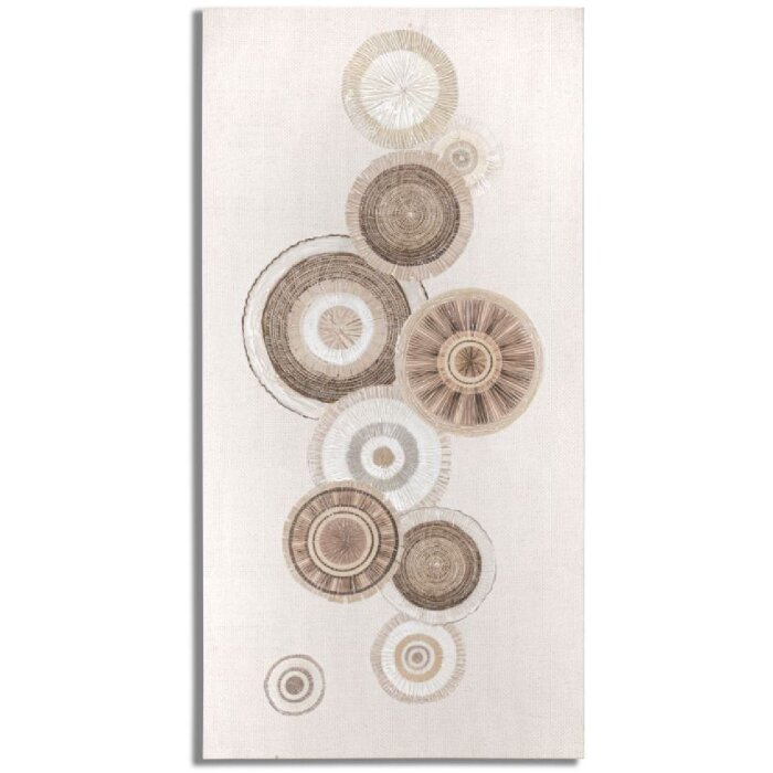 Mauro Ferretti Wandbild Circly mit Applikation 50x3,2x100 cm cremefarben