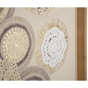 Mauro Ferretti Wandbild Circly mit Applikation 45x3,2x60 cm cremefarben