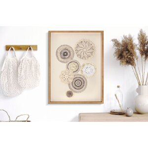 Mauro Ferretti Wandbild Circly mit Applikation 45x3,2x60 cm cremefarben