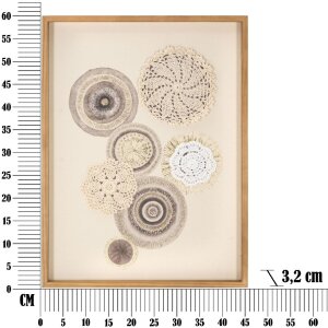 Mauro Ferretti Wandbild Circly mit Applikation 45x3,2x60 cm cremefarben