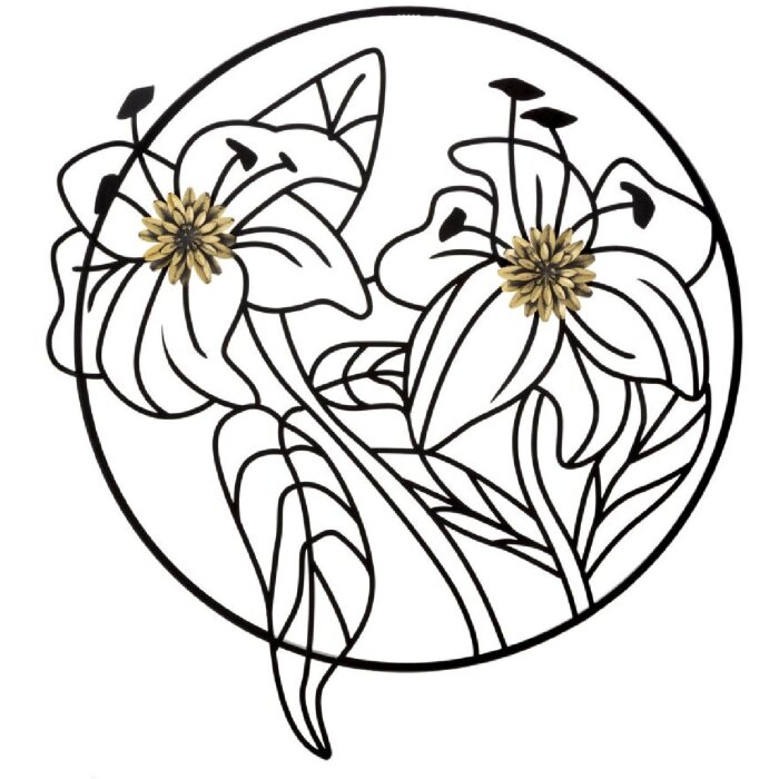 Настенное панно Mauro Ferretti Simply Flotis 63x2x69 см цвет черное золото