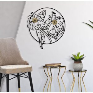 Настенное панно Mauro Ferretti Simply Flotis 63x2x69 см цвет черное золото