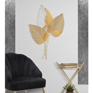 Настенное панно Mauro Ferretti Осенний лист 53x4x84,5 см в золотом цвете