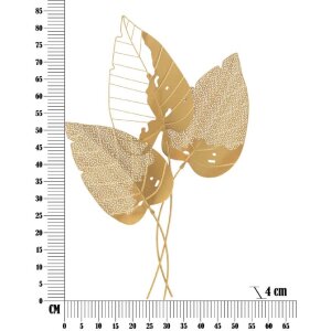 Настенное панно Mauro Ferretti Осенний лист 53x4x84,5 см в золотом цвете