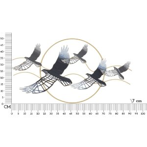Mauro Ferretti Wandpaneel Vogel 91x7x50 cm mehrfarbig