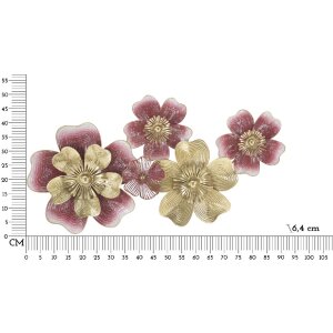 Mauro Ferretti Wandpaneel Lobi 91,4x6,4x50,8 cm dunkelrosa gold