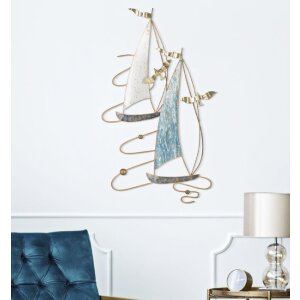 Mauro Ferretti Wandpaneel Vela Color 51,4x4x87 cm blau weiß