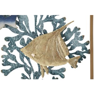 Mauro Ferretti Wandpaneel Fisch 50,2x3,8x50,2 cm blau gold