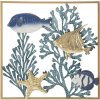 Mauro Ferretti Wandpaneel Fisch 50,2x3,8x50,2 cm blau gold