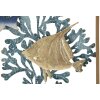 Mauro Ferretti Wandpaneel Fisch 50,2x3,8x50,2 cm blau gold