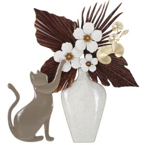 Mauro Ferretti Wandpaneel Katze 54,6x8,9x59,7 cm mehrfarbig