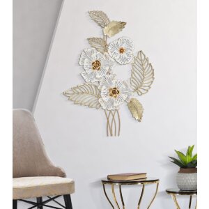 Mauro Ferretti Wandpaneel Whity 54x6,4x73,7 cm weiß goldfarben