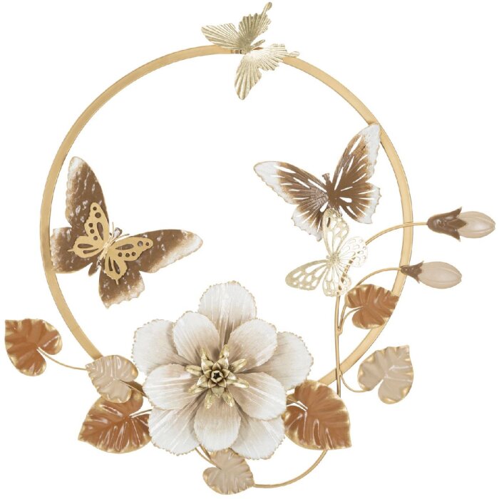 Mauro Ferretti настенное украшение Rouns 58,4x5,1x63,5 см бежево-золотистого цвета