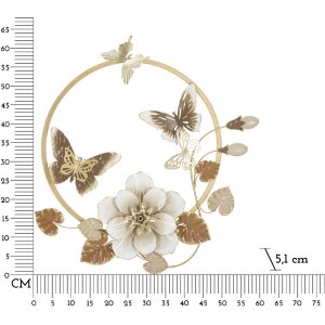 Mauro Ferretti настенное украшение Rouns 58,4x5,1x63,5 см бежево-золотистого цвета