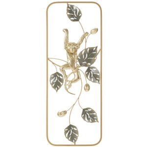 Mauro Ferretti Wandpaneel Affe 28,6x3,8x74,3 cm gold grau