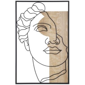 Mauro Ferretti MDF-Wandpaneel David 50x2x80 natur schwarz