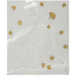 Mauro Ferretti Wandpaneel Buddha 46x5,7x55,5 weiß gold