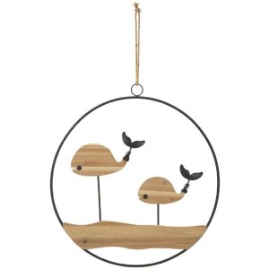 Mauro Ferretti Wandpaneel Balene 56x2x60 cm natur schwarz