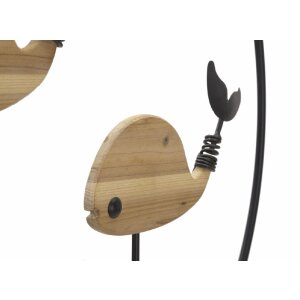 Mauro Ferretti Wandpaneel Balene 56x2x60 cm natur schwarz