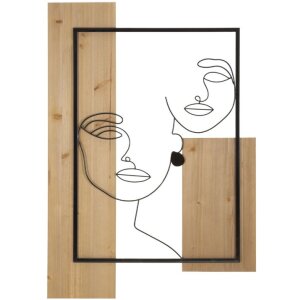 Mauro Ferretti Wandpaneel Gesichter 63x2x90 cm schwarz braun