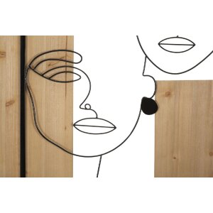 Mauro Ferretti Wandpaneel Gesichter 63x2x90 cm schwarz braun