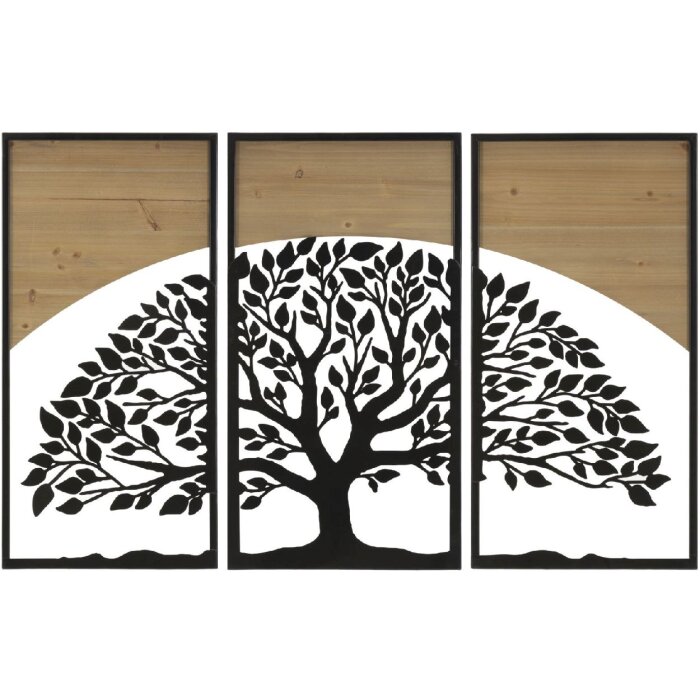 Mauro Ferretti настенное панно Arc Set из 3 частей 105x2x70 см черно-коричневый