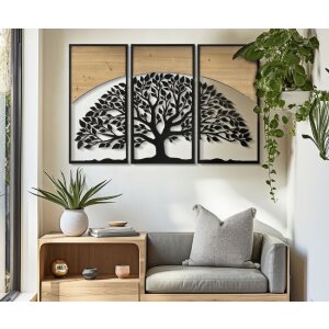 Mauro Ferretti настенное панно Arc Set из 3 частей 105x2x70 см черно-коричневый