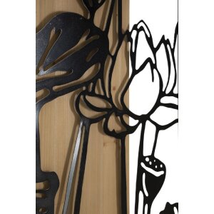 Mauro Ferretti Wandpaneel Lotus 60x2x90 cm schwarz braun