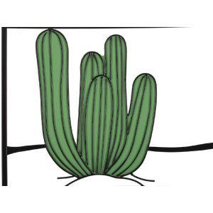 Mauro Ferretti Wandpaneel Kaktus 60x1,3x33 cm grün...