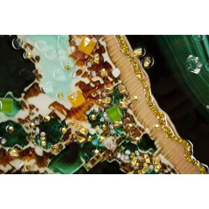 Настенная фреска Mauro Ferretti Smeraldy 82x4x62 см зеленое золото