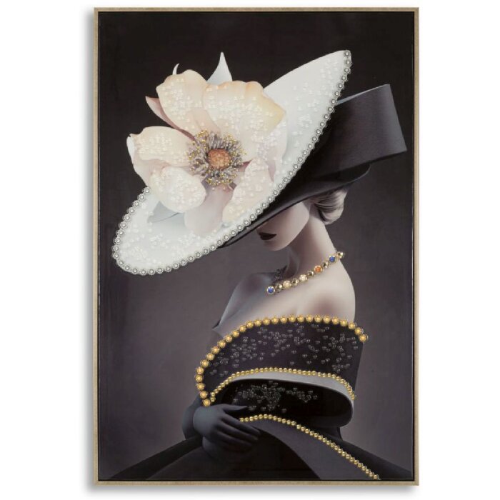 Mauro Ferretti Фреска Венская шляпа 62x4x92 см черное золото