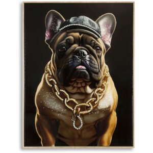 Mauro Ferretti Wandbild Bully 62x4x82 cm schwarz gold