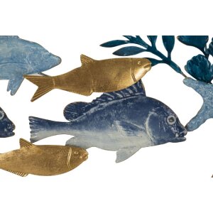 Mauro Ferretti Wandpaneel Marine 77x5x63 cm blau gold