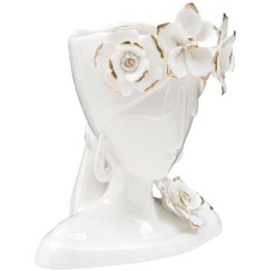 Mauro Ferretti Ваза Mrs Jung 21,7x14x21 см белое золото