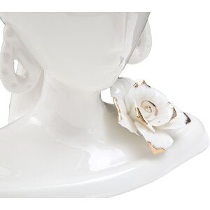 Mauro Ferretti Ваза Mrs Jung 21,7x14x21 см белое золото